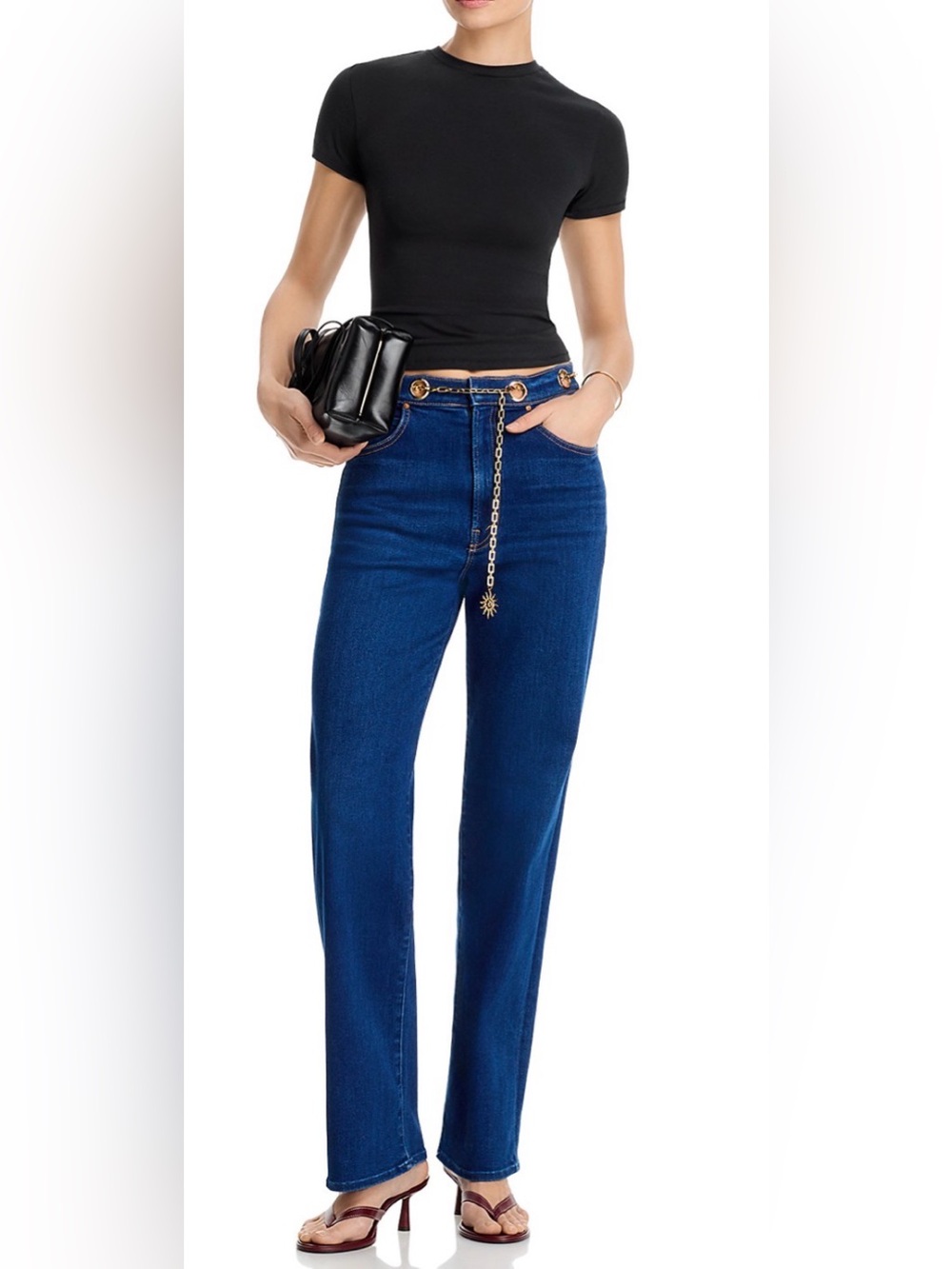 MOTHER Otc Hw Tunnel Vision Sneak High Rise Jeans in Pinkies Up